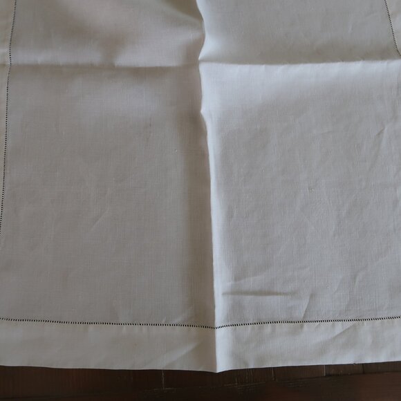 Vintage Hemstitched Linen Table Runner Buffet Scarf 44" x 18" - Picture 5 of 7